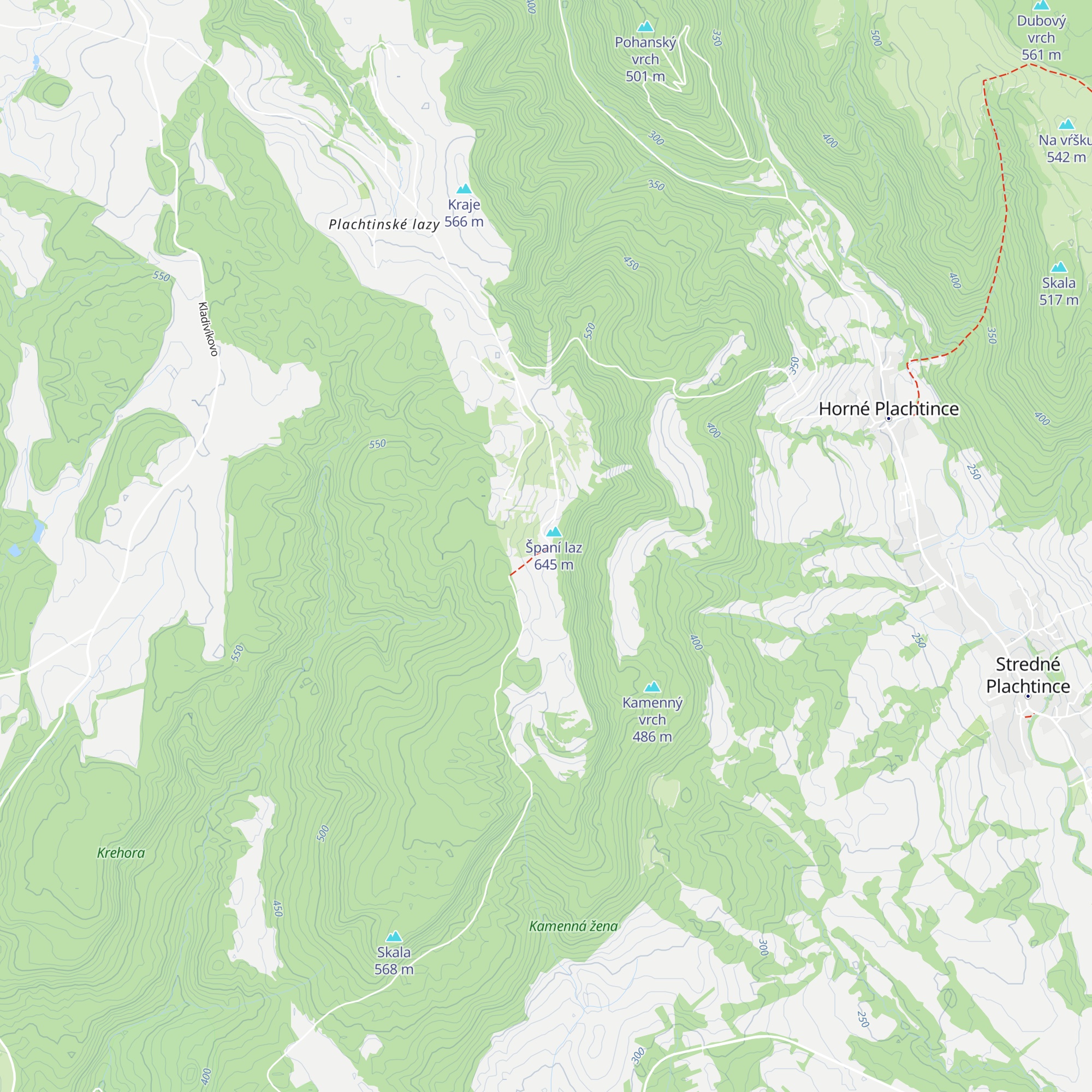 Chata Španí Laz map