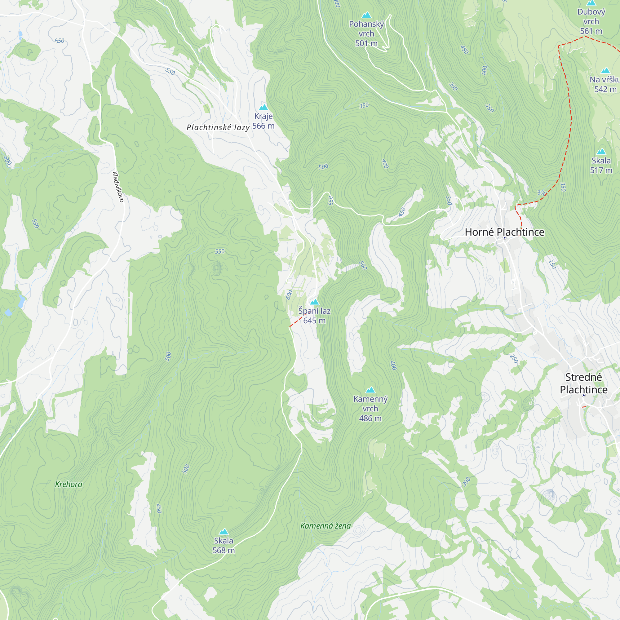 Chata Španí Laz map