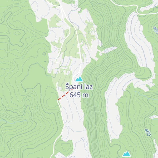 Map of Španí laz