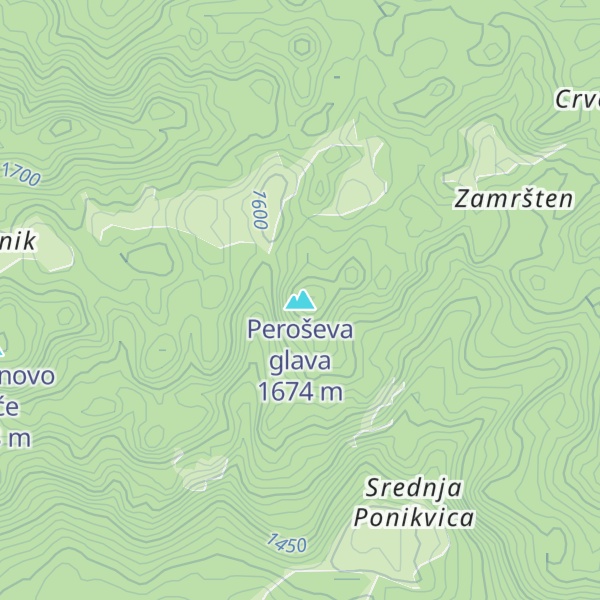 Map of Peroševa glava