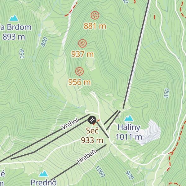 Map of Majekova chata