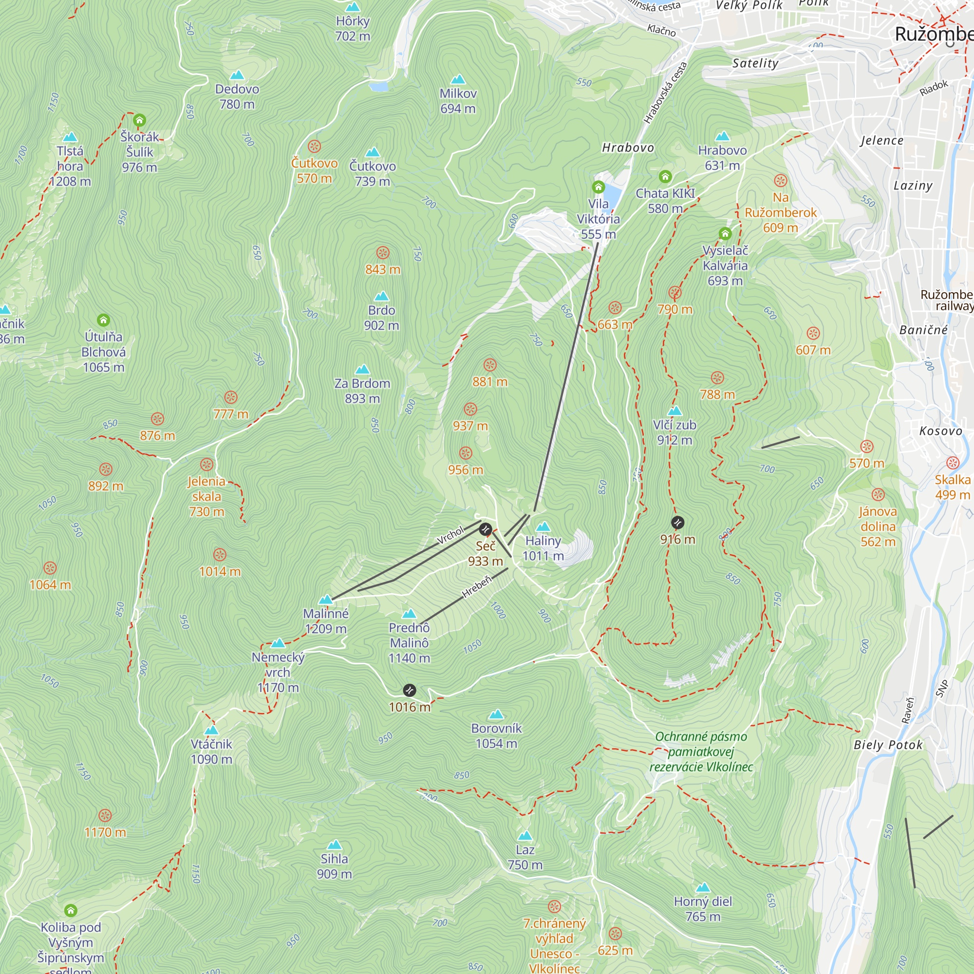 Majekova chata map