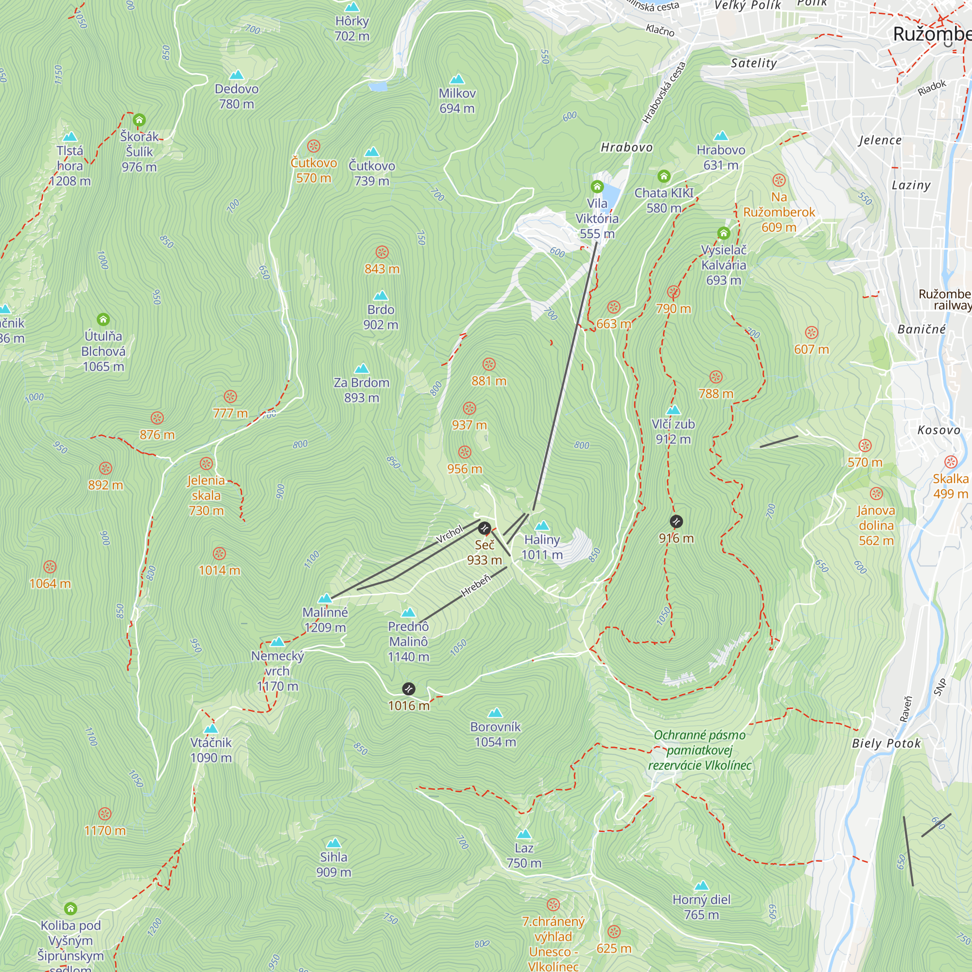 Majekova chata map