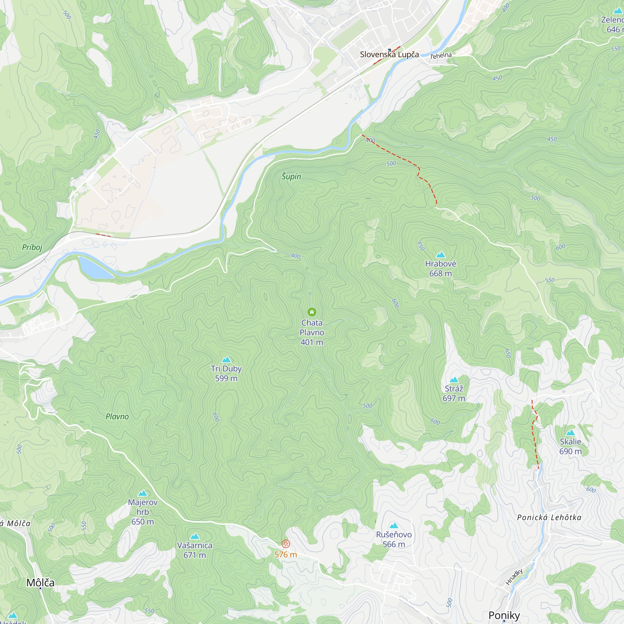 Chata Plavno map