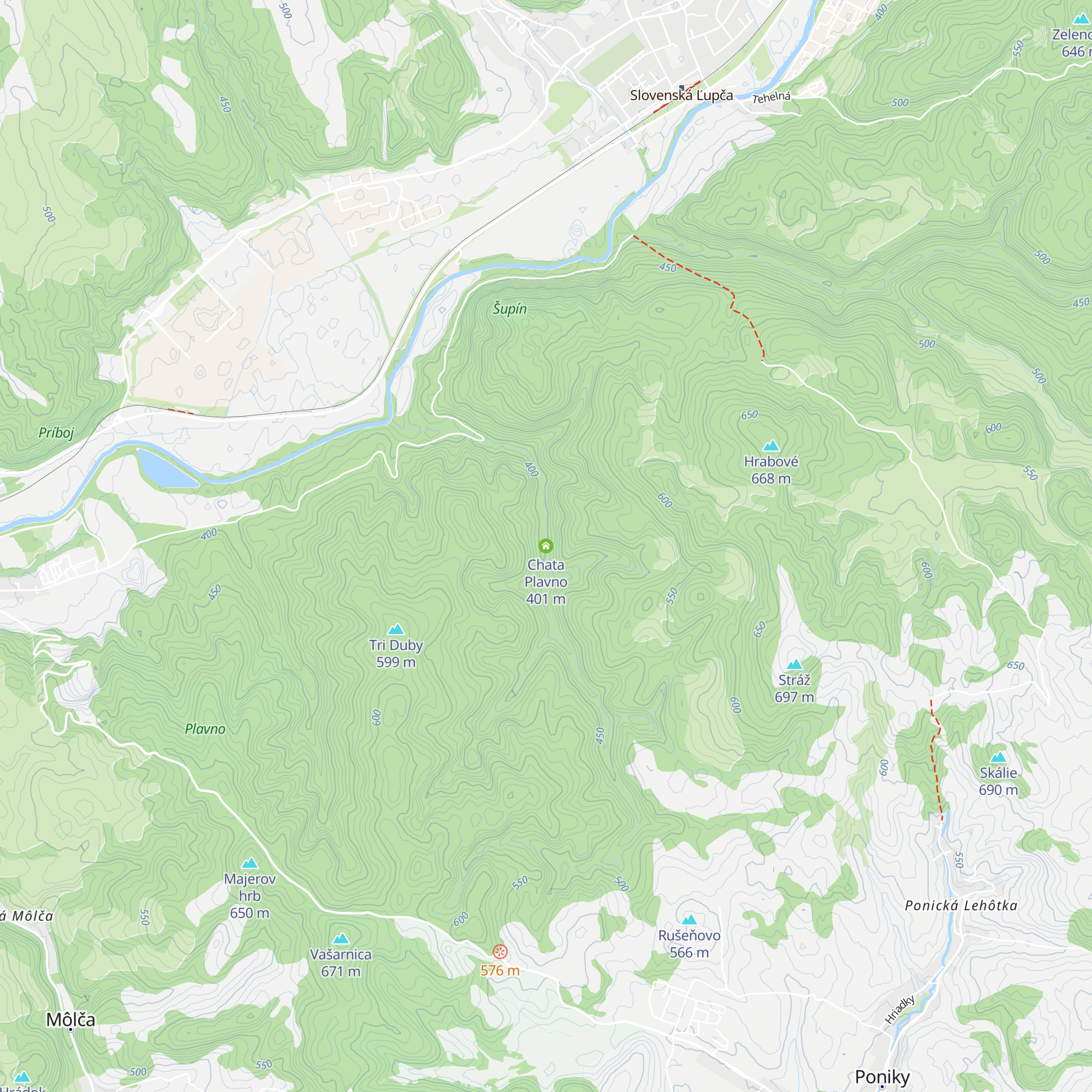 Chata Plavno map