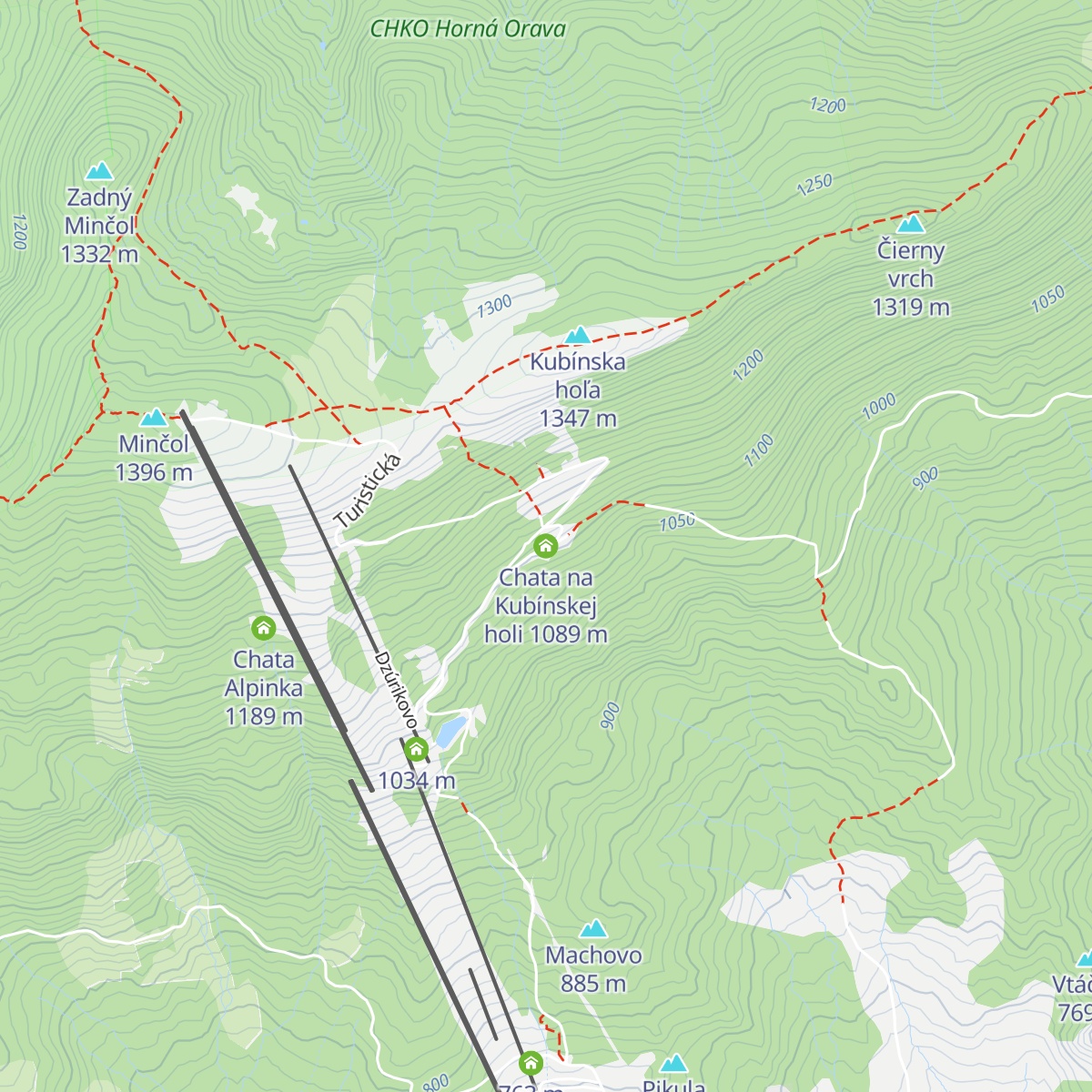Chata na Kubínskej holi map