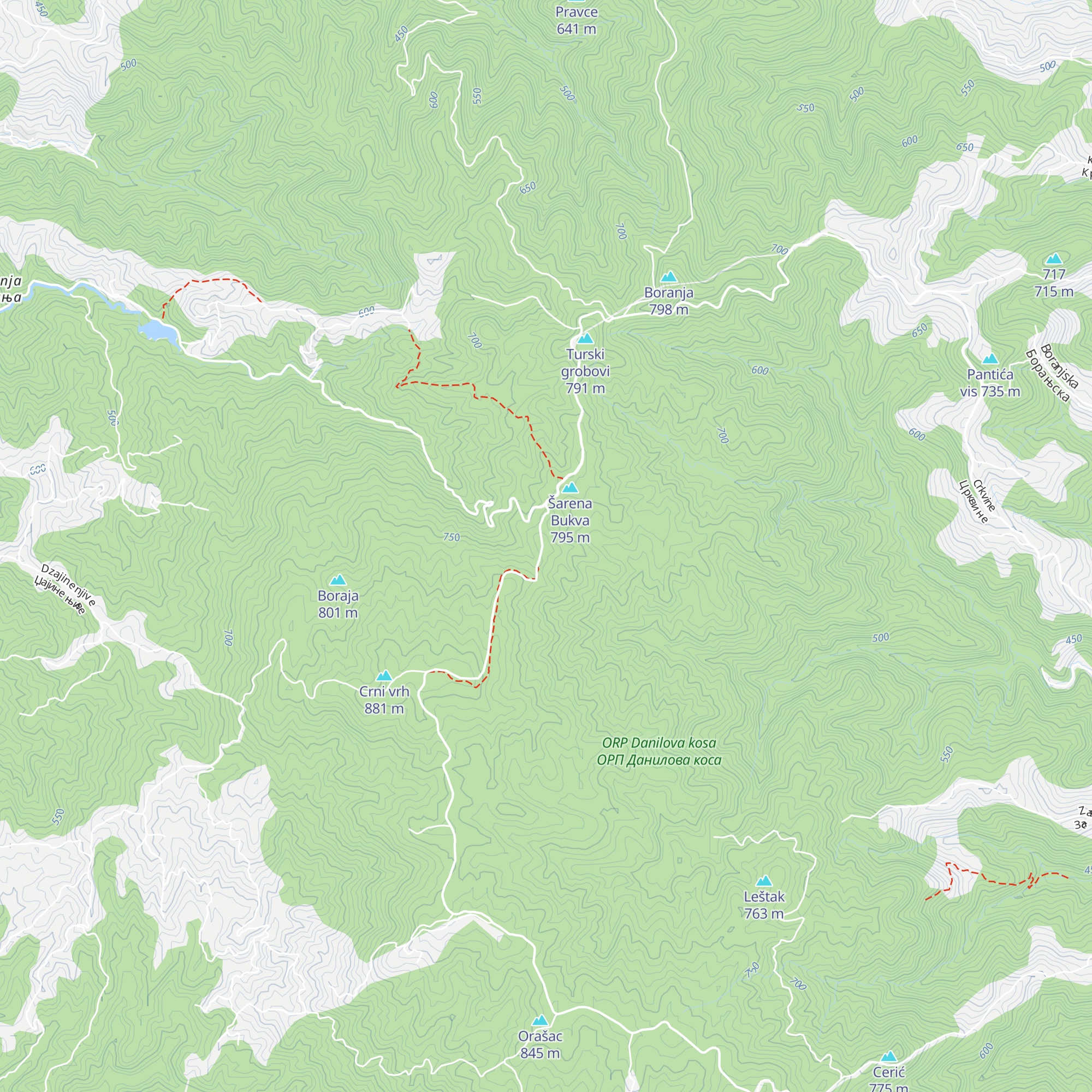 Planinarski dom „Šarena bukva” map