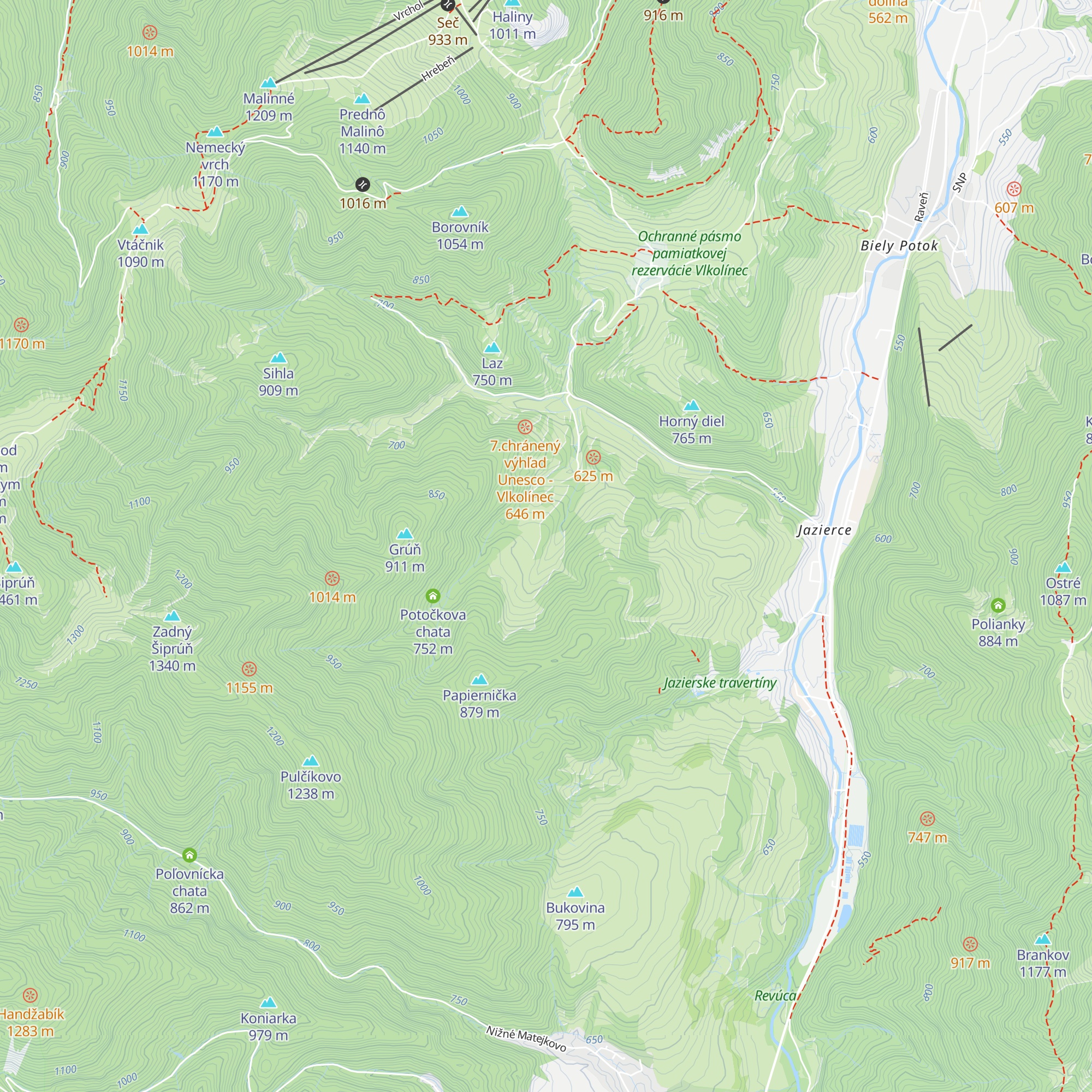 Chata Včelín map