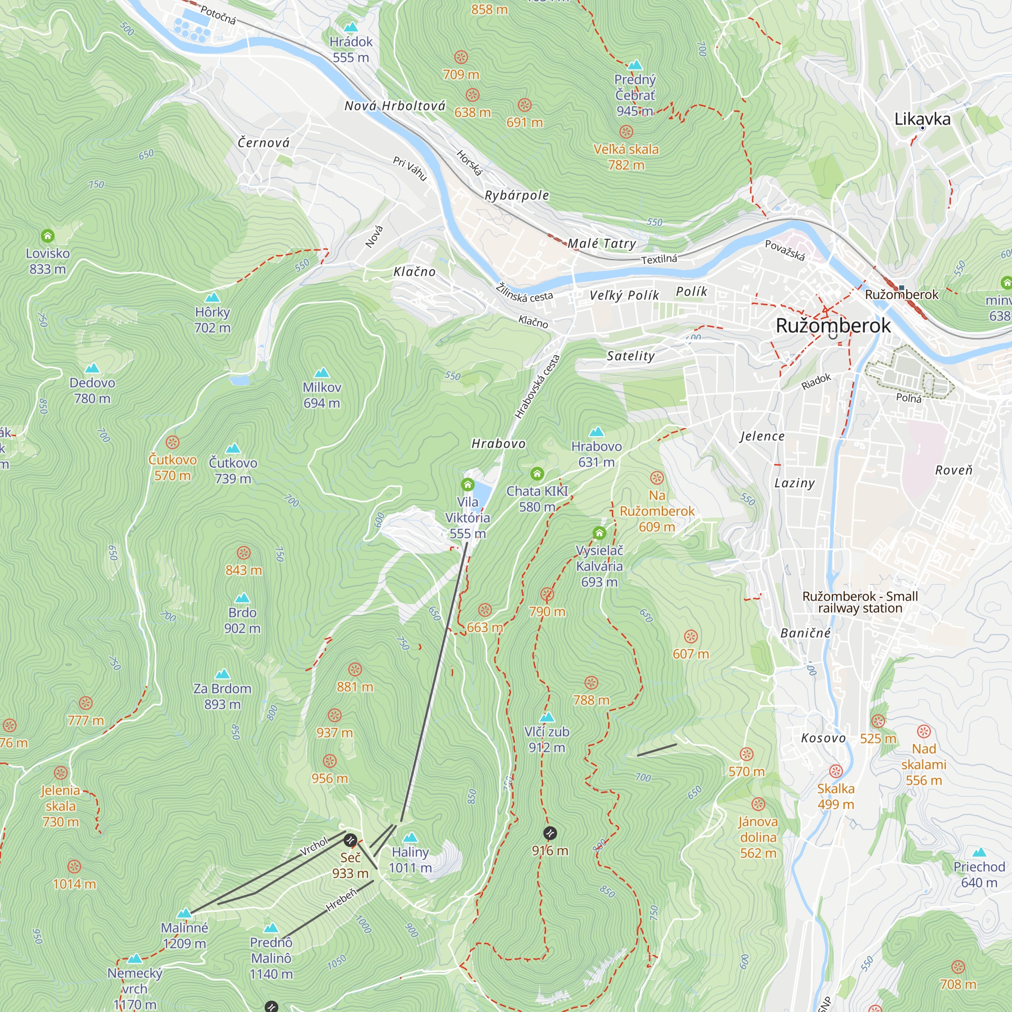 Chata Malina map