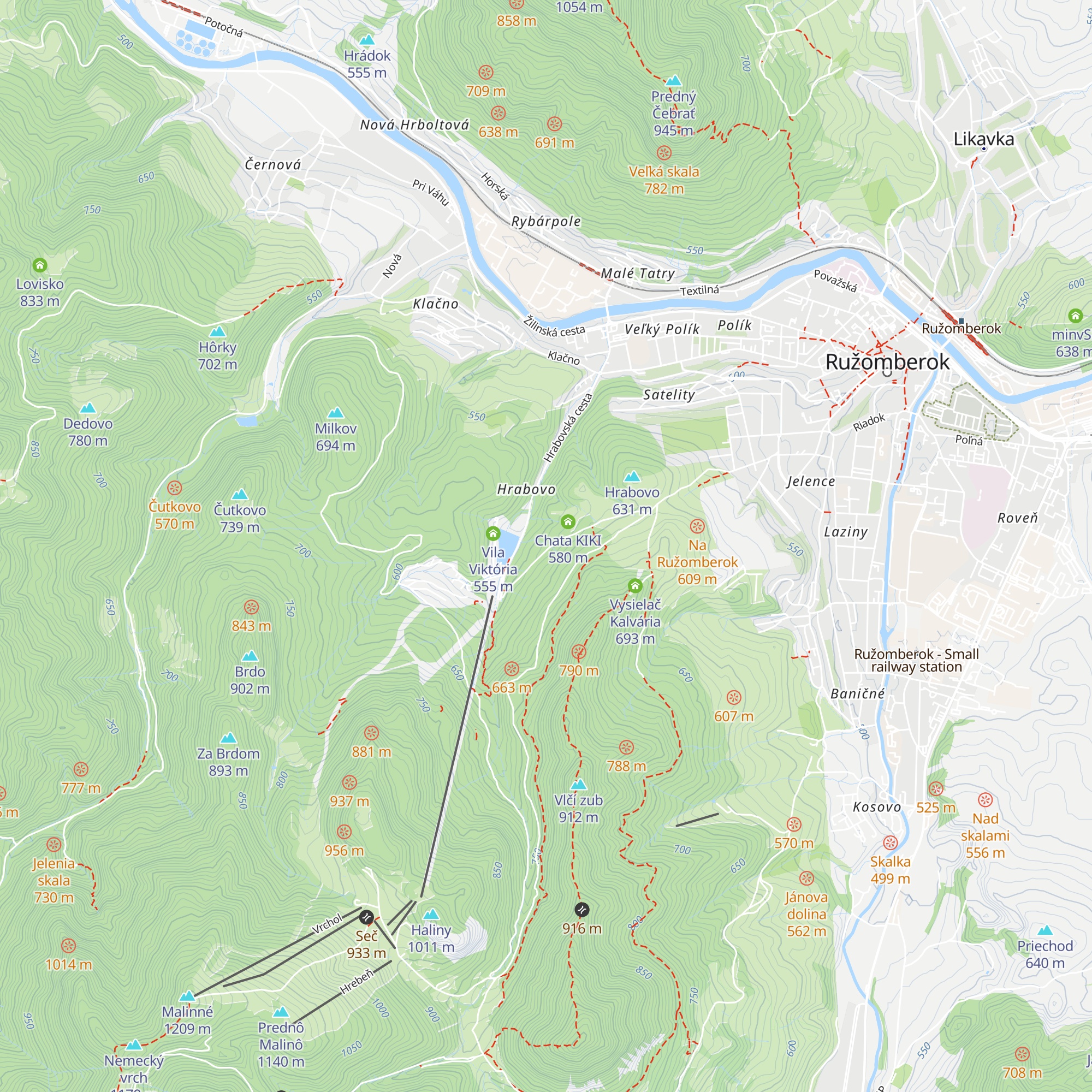 Chata Kamenar map