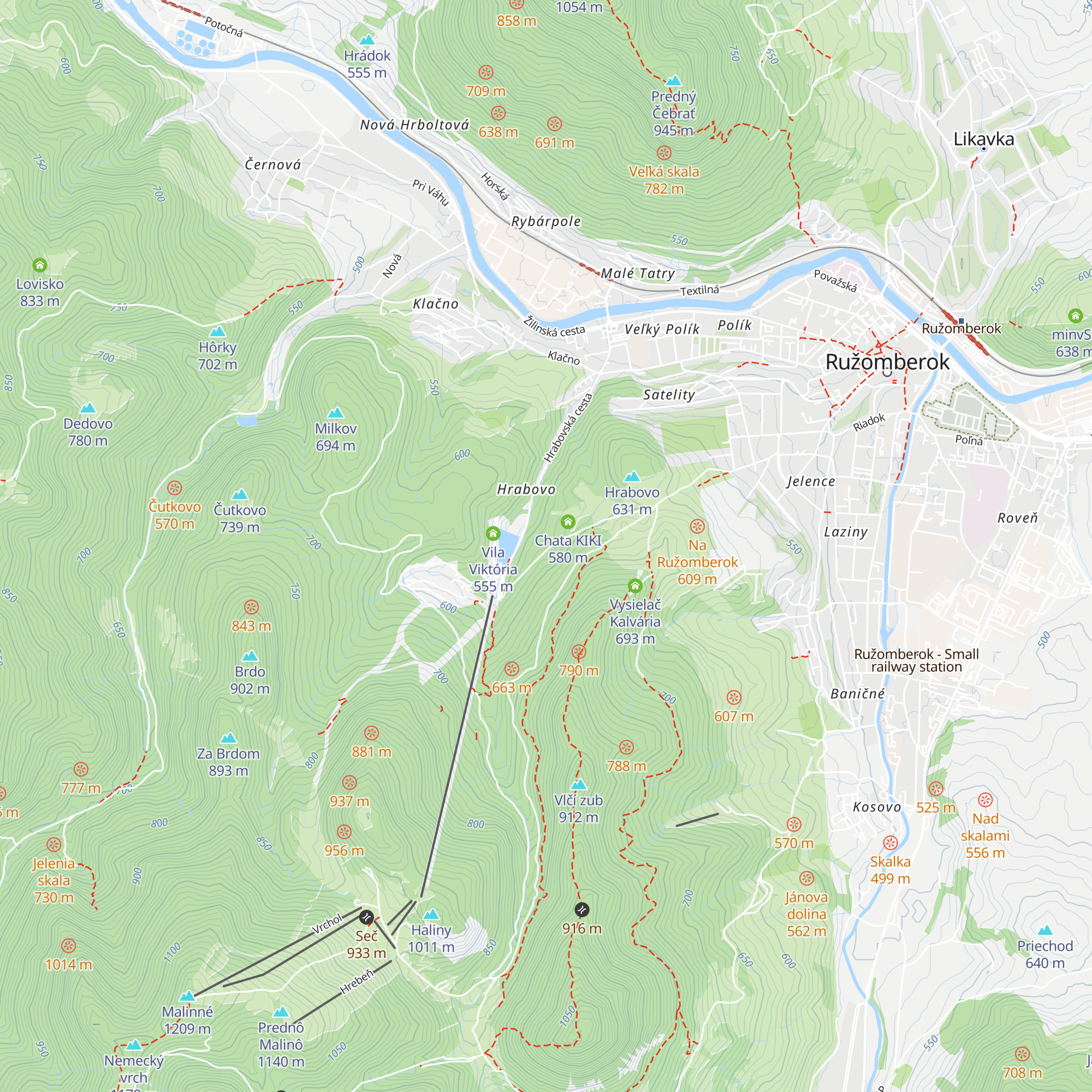 Chata Kamenar map