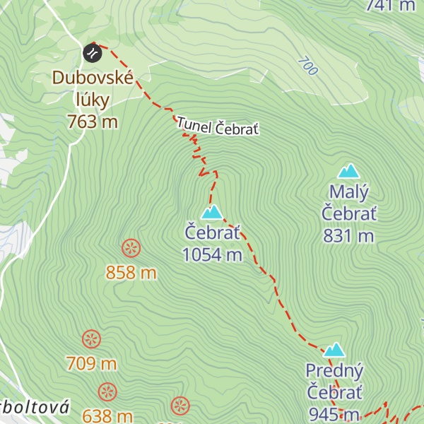 Map of Čebrať