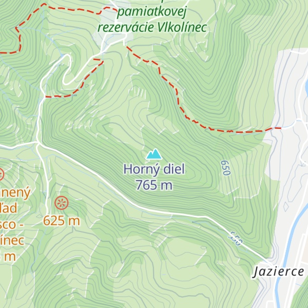 Map of Horný diel