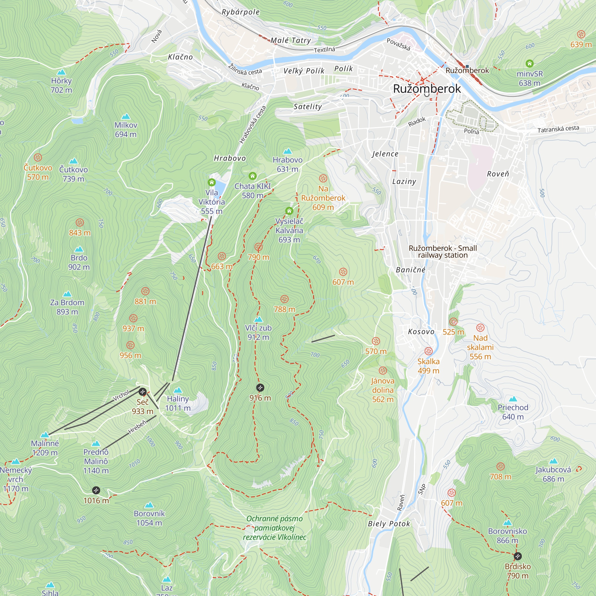 Stará chata map