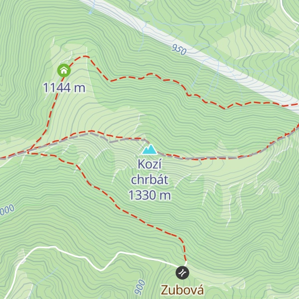 Map of Kozí chrbát