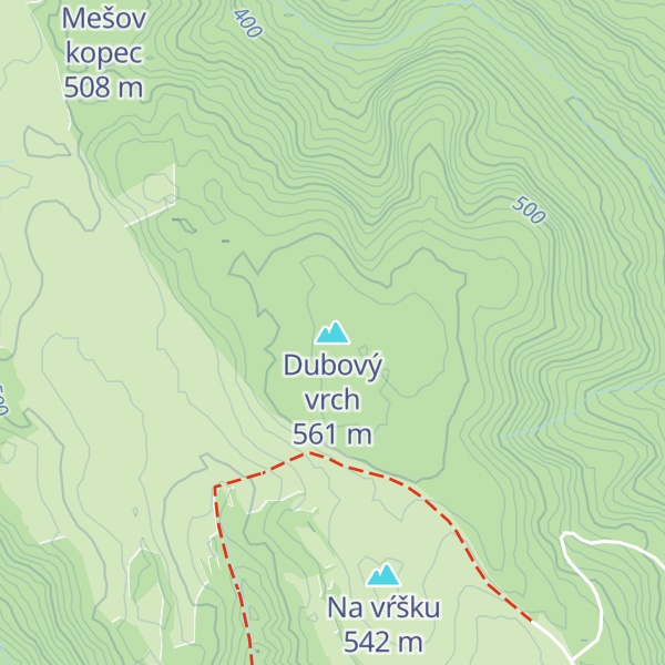 Map of Dubový vrch