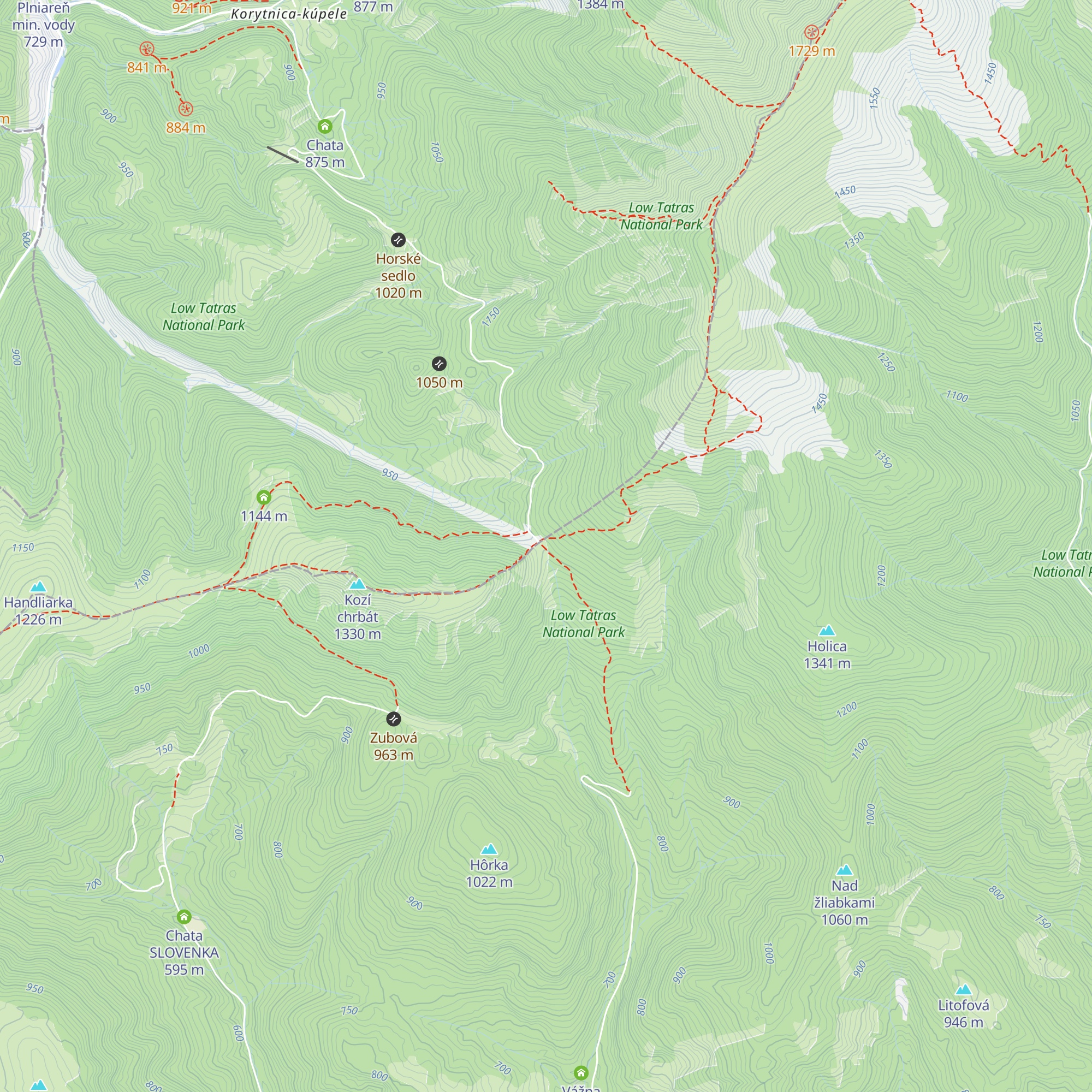 Hiadeľské sedlo map