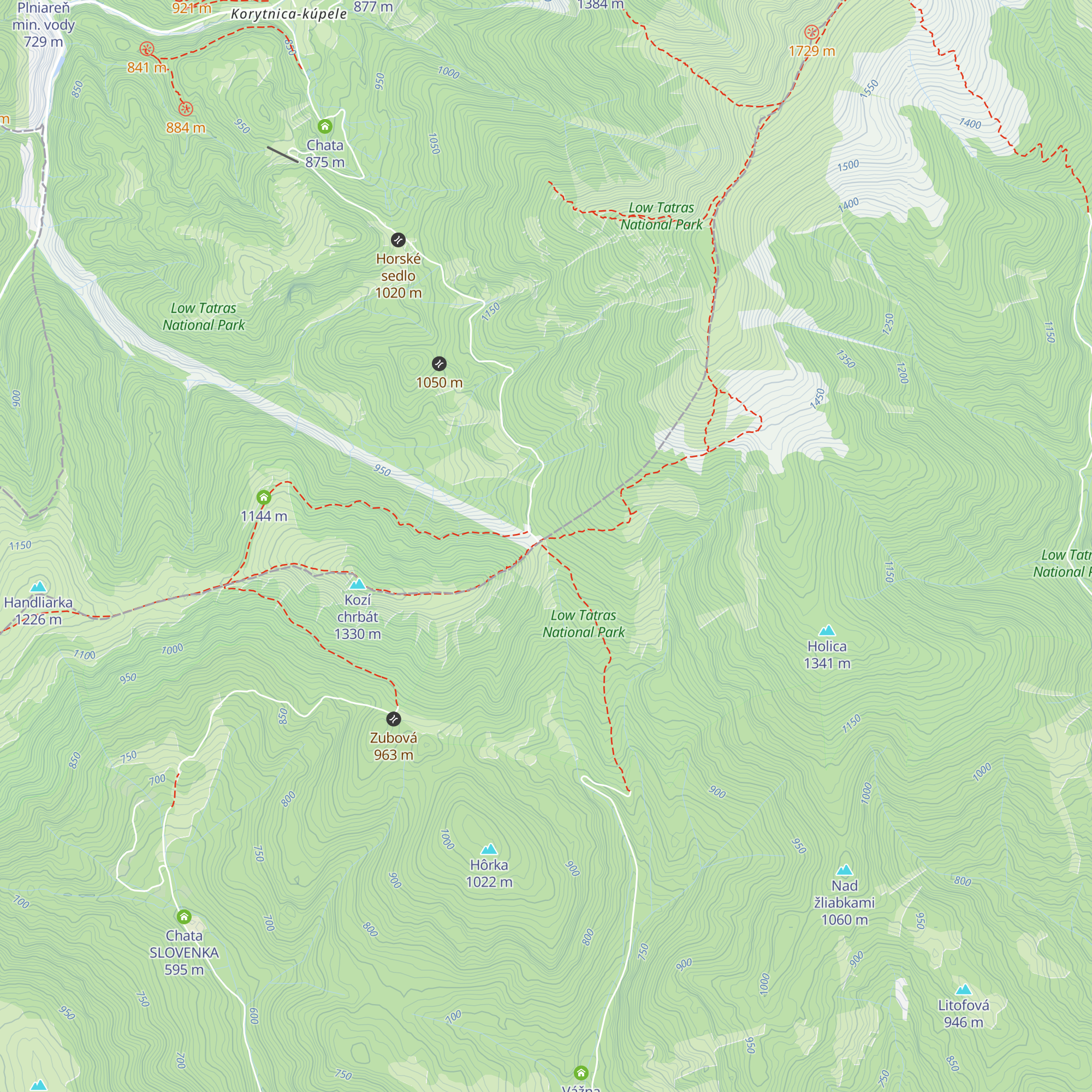 Hiadeľské sedlo map