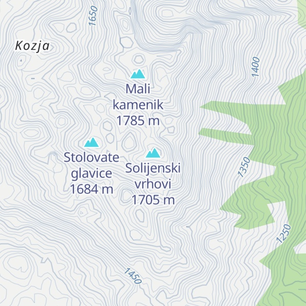 Map of Solijenski vrhovi