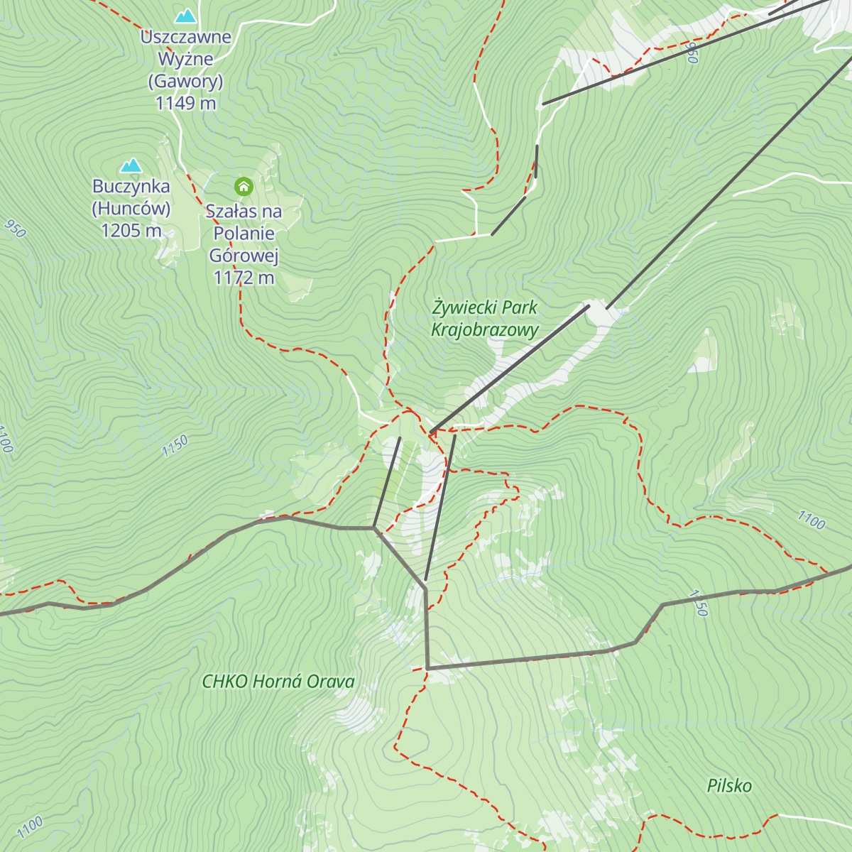 Schronisko na Hali Miziowej map