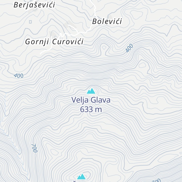 Map of Velja Glava