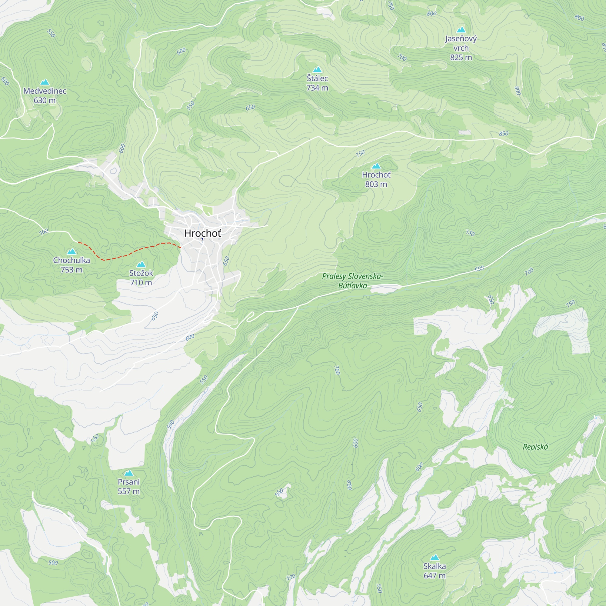 Hrochoťský Mlyn map