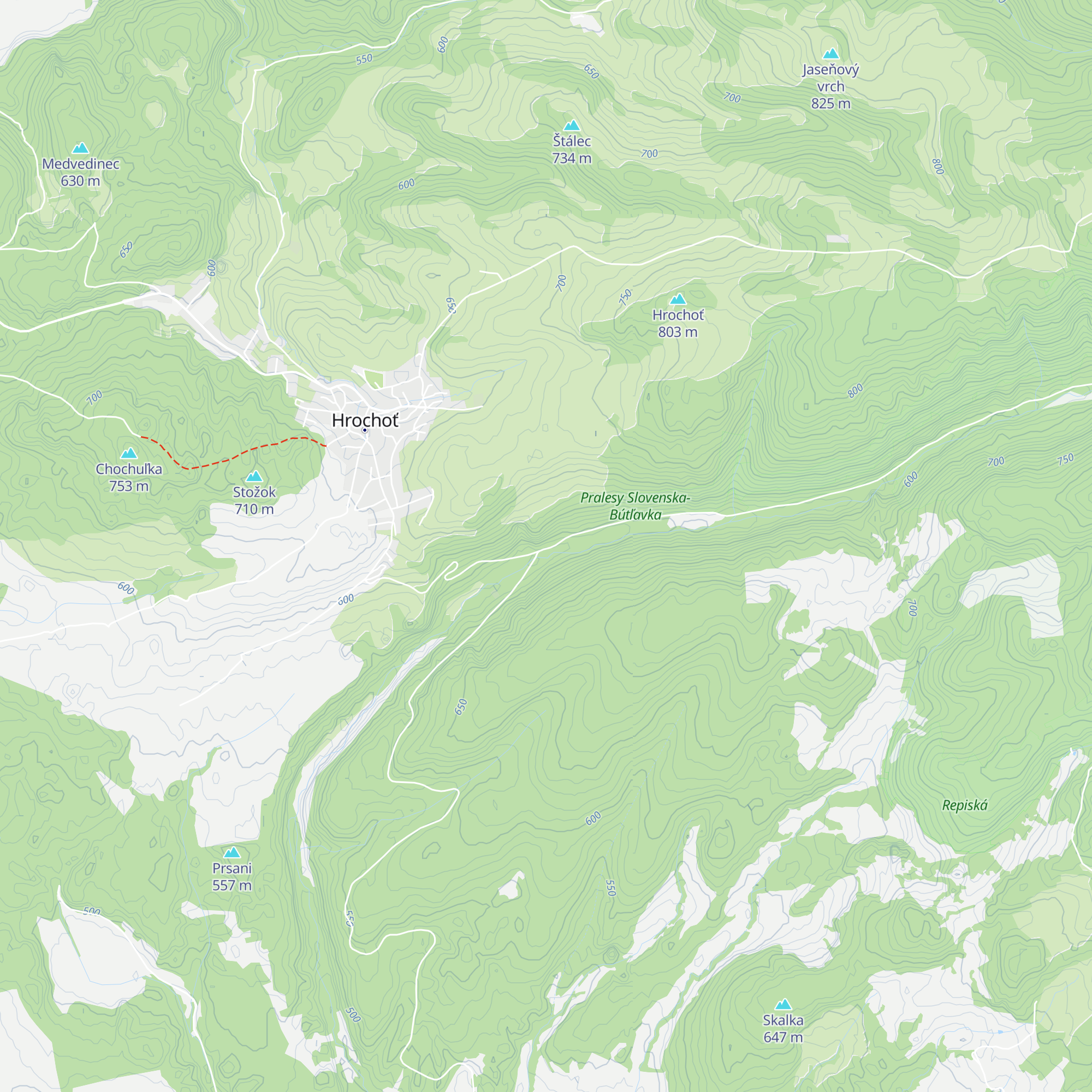 Hrochoťský Mlyn map