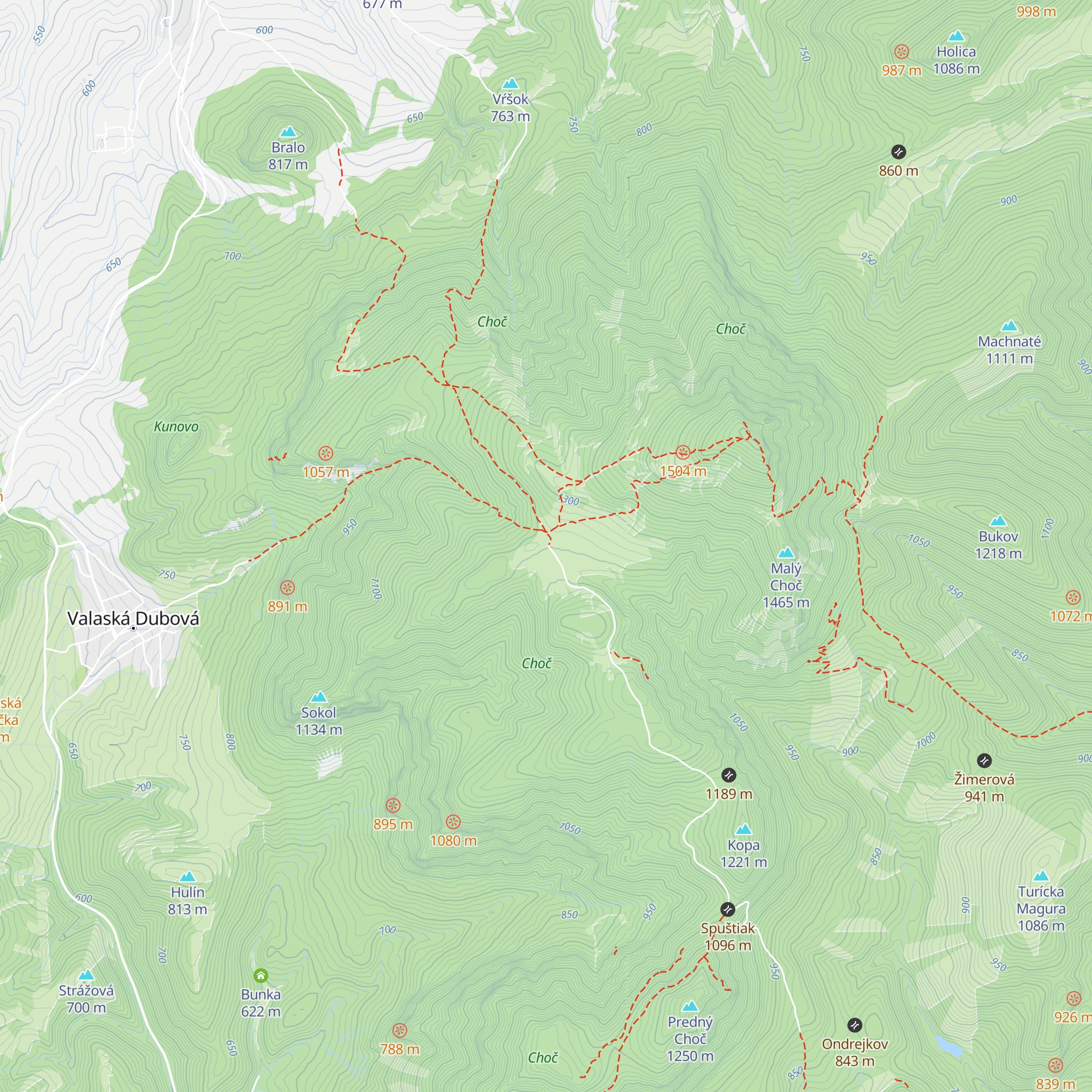 Hotel Choč map