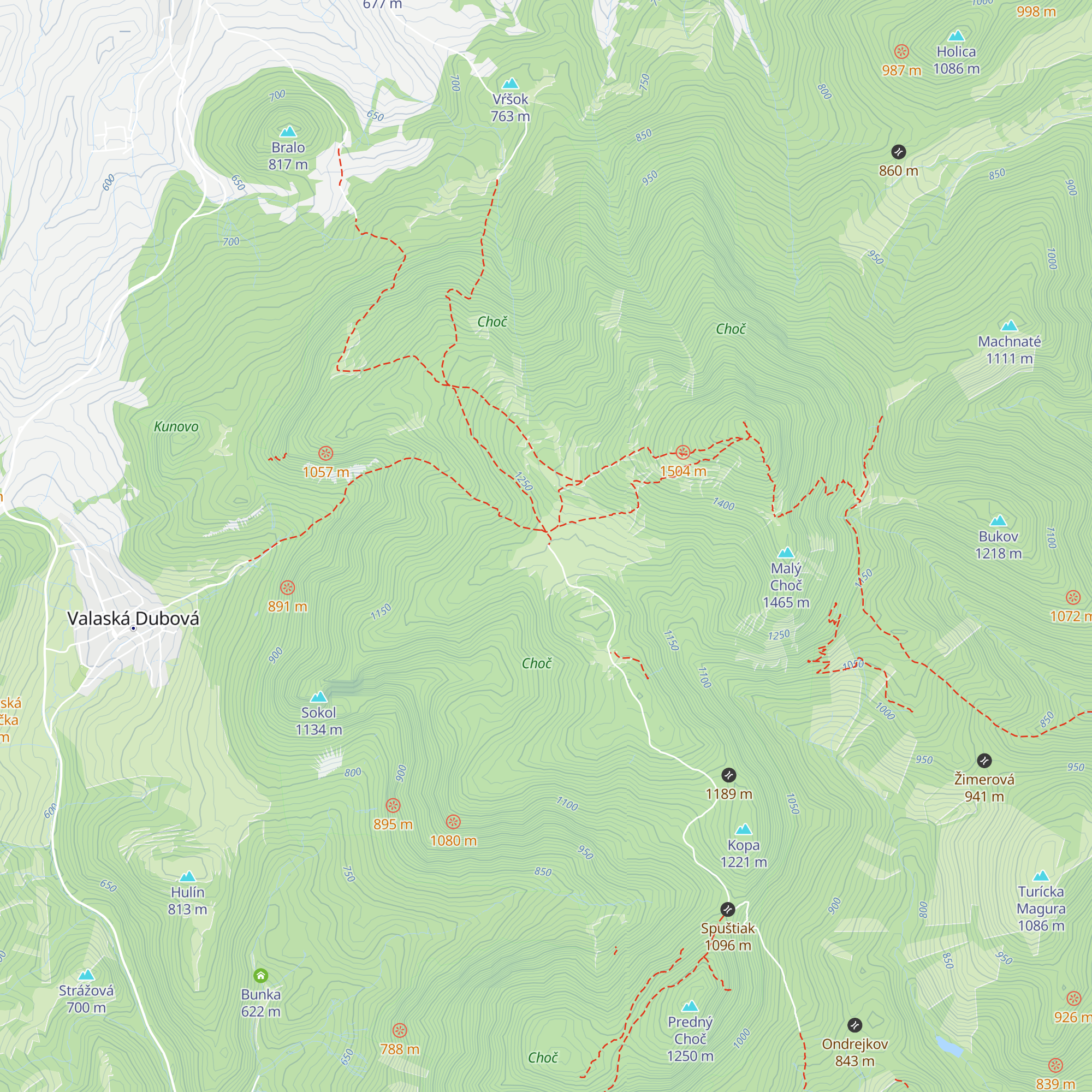 Hotel Choč map