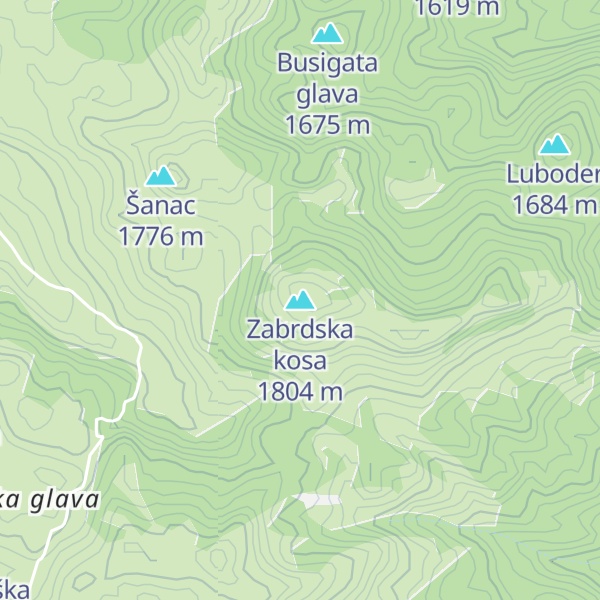Map of Zabrdska kosa