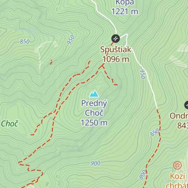 Map of Predný Choč