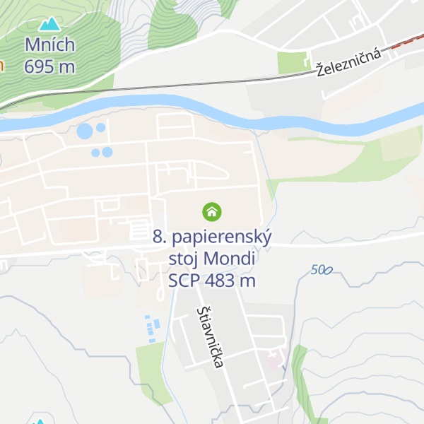 Map of 8. papierenský stoj Mondi SCP