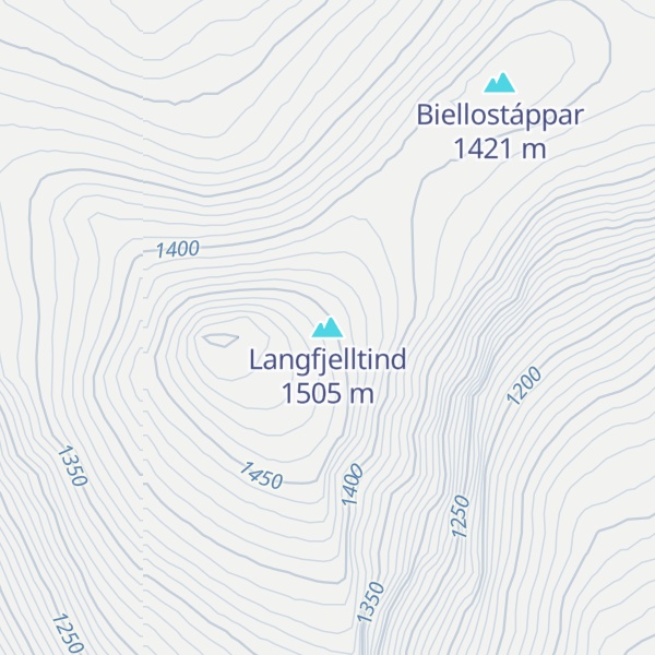 Map of Langfjelltind