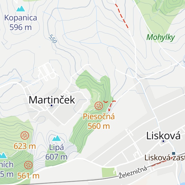 Map of Piesočná