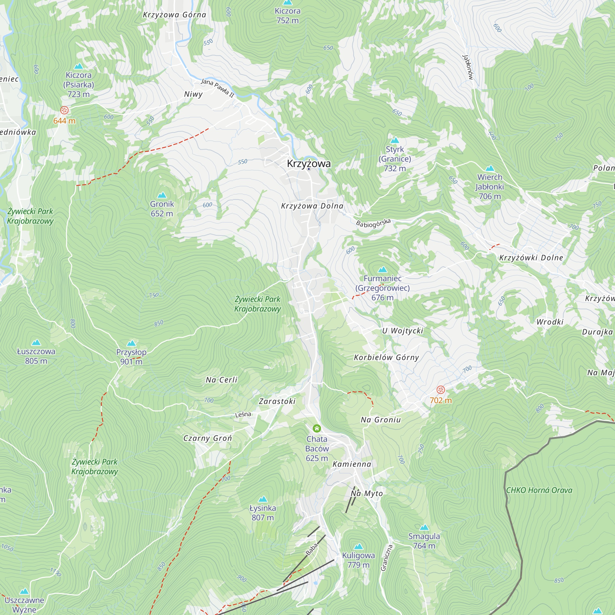 Schronisko SSM Korbielów map