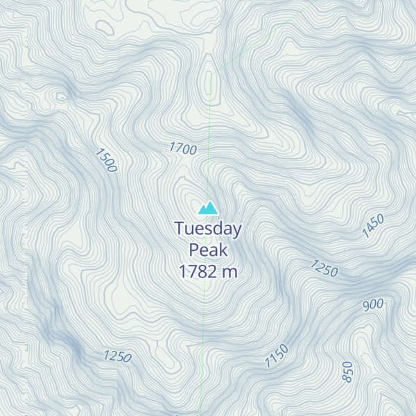 Map of Tuesday Peak