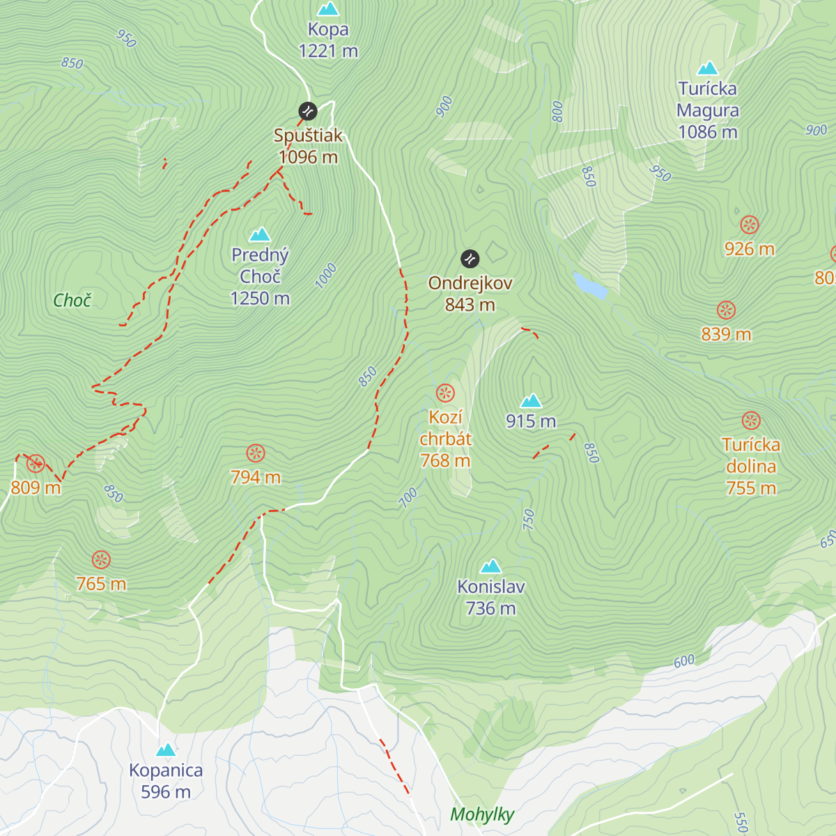 Chata Garajka map
