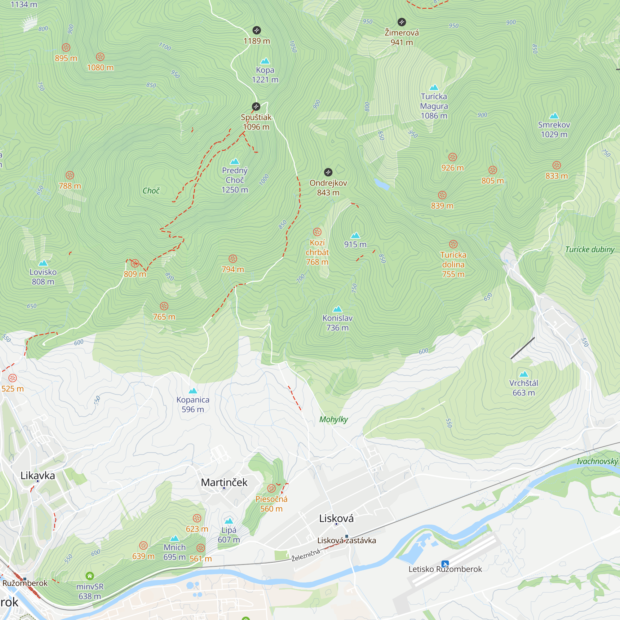 Urbár Lisková - protipožiarne náradie map
