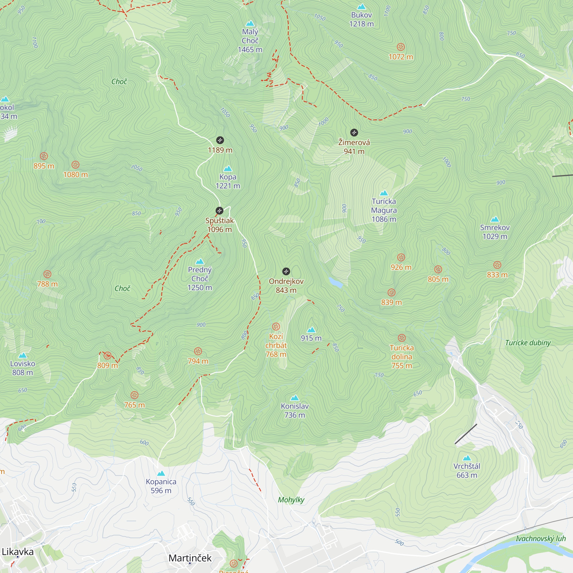 Chata Zobajka map