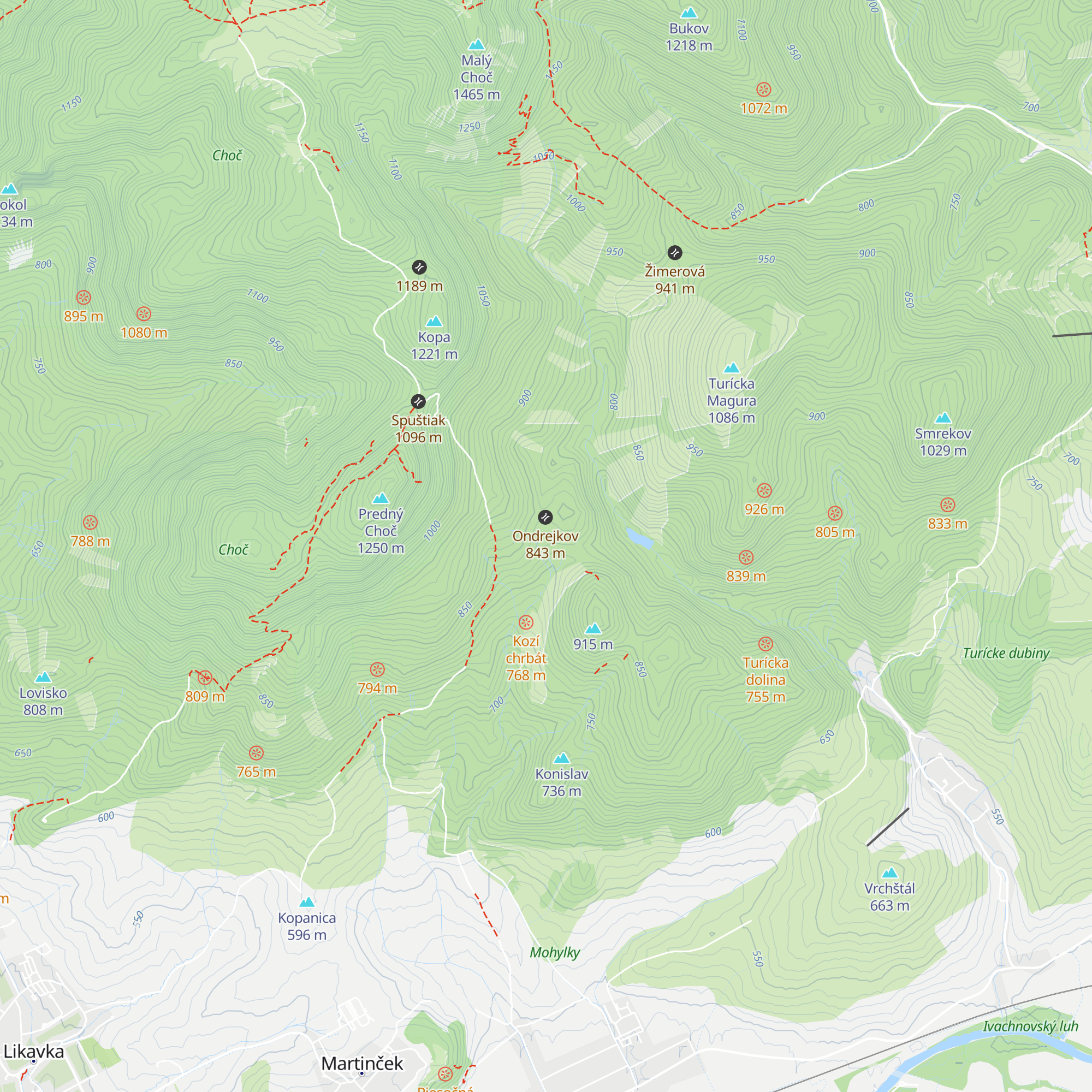 Chata Zobajka map