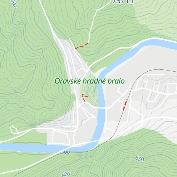 Map of Oravské hradné bralo