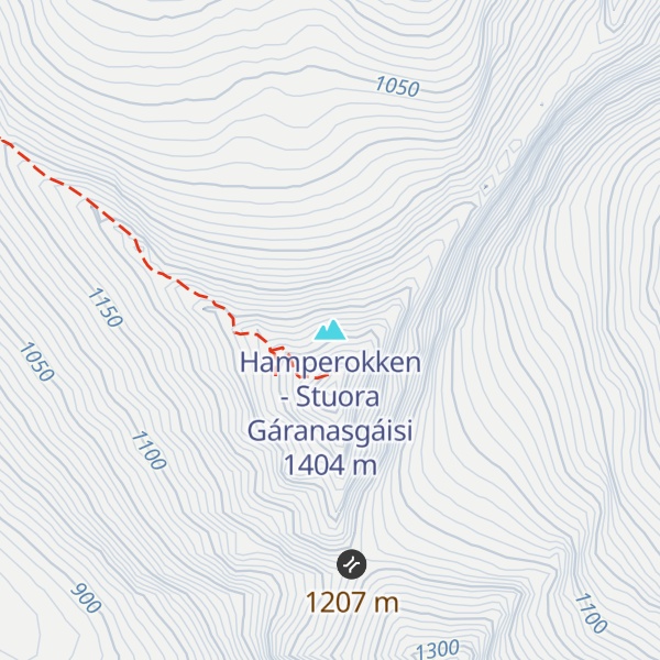 Map of Hamperokken - Stuora Gáranasgáisi