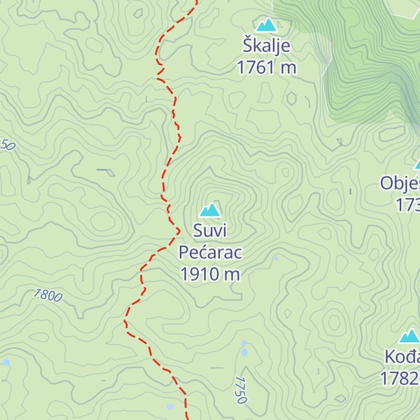 Map of Suvi Pećarac