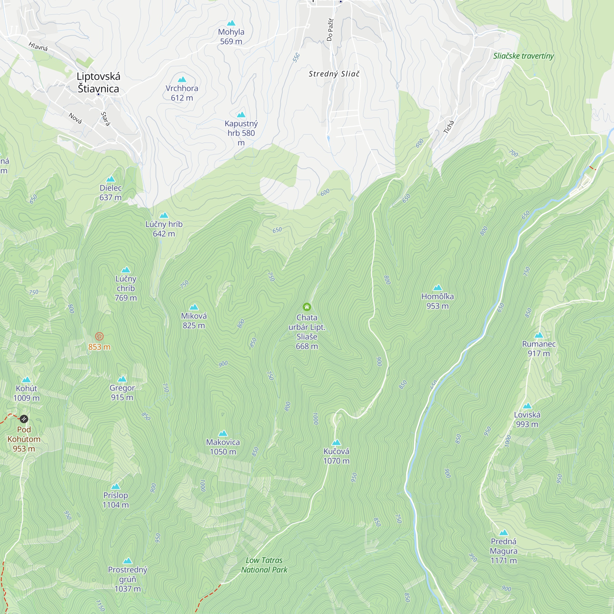 Chata urbár Lipt. Sliaše map