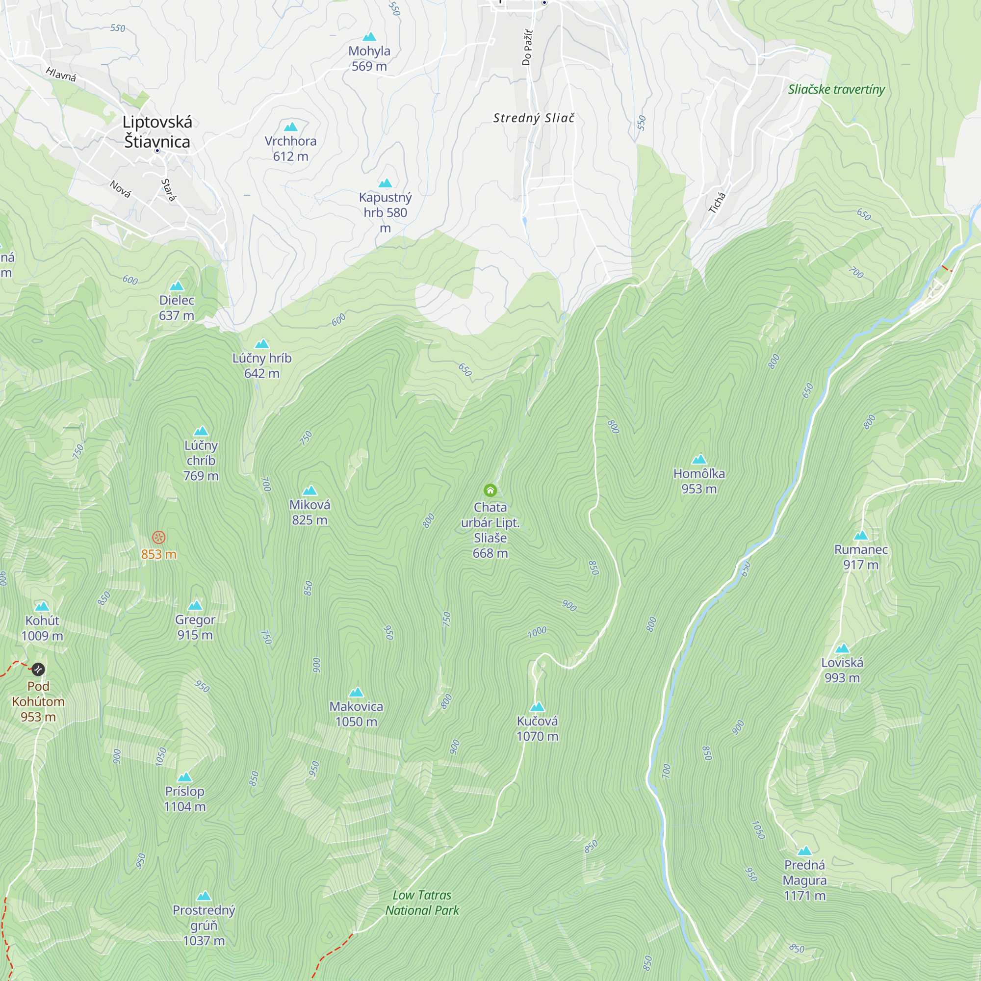 Chata urbár Lipt. Sliaše map
