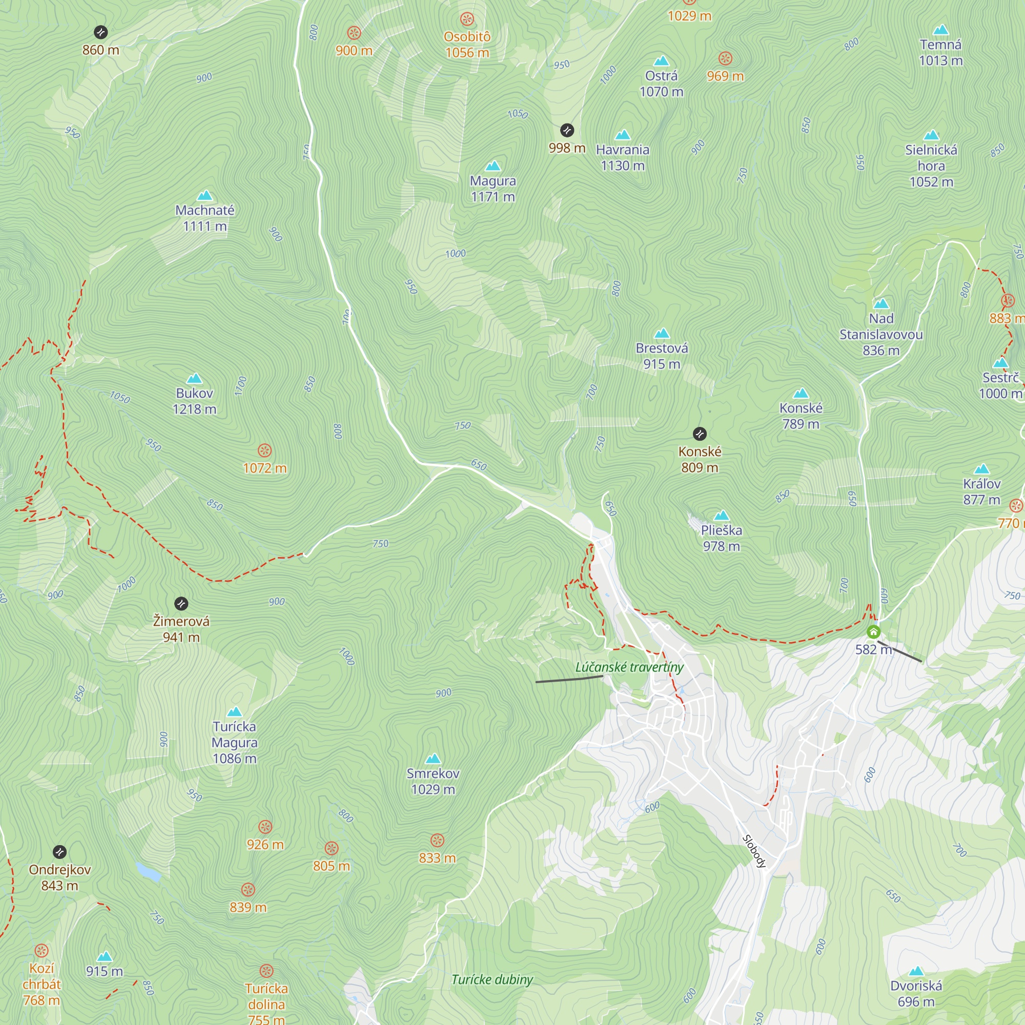 Altánok u Rudka map