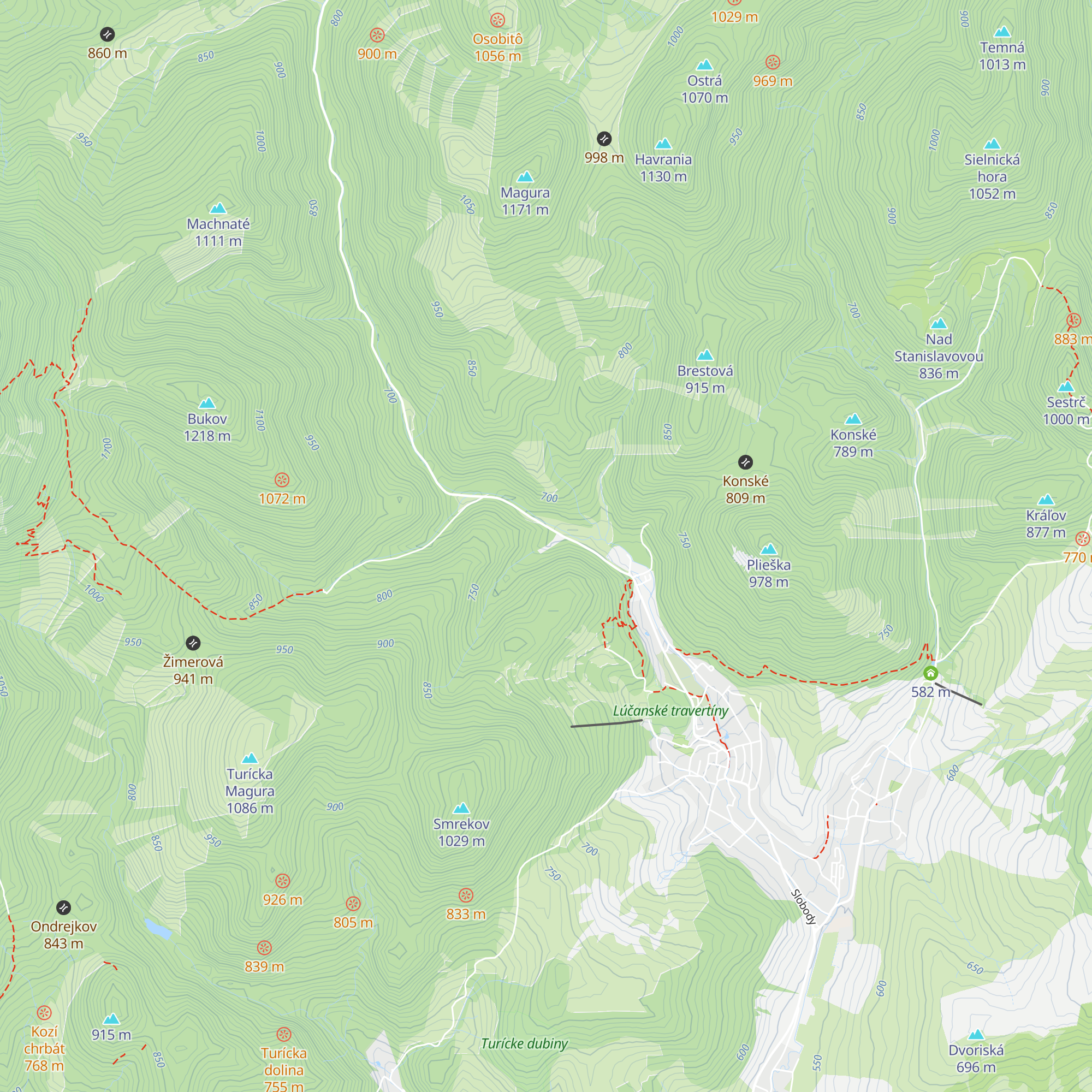 Altánok u Rudka map