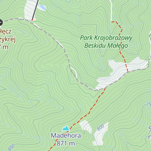 Map of Łamana Skała