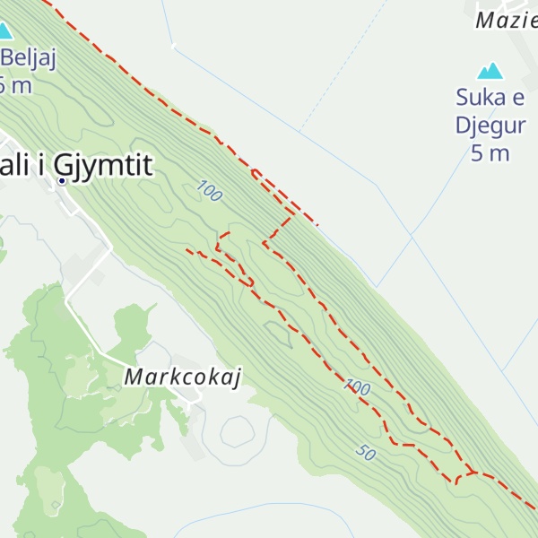 Map of Maja Suka e Dajçit