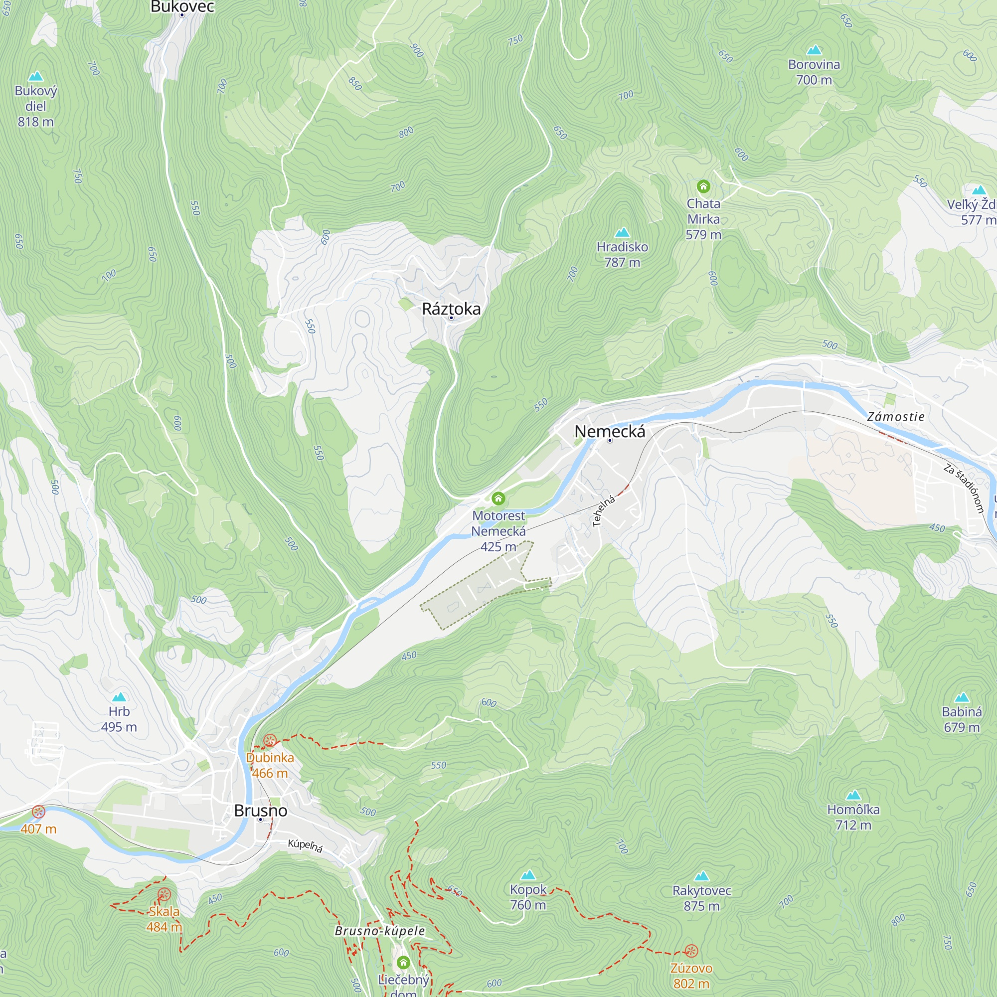 Motorest Nemecká map